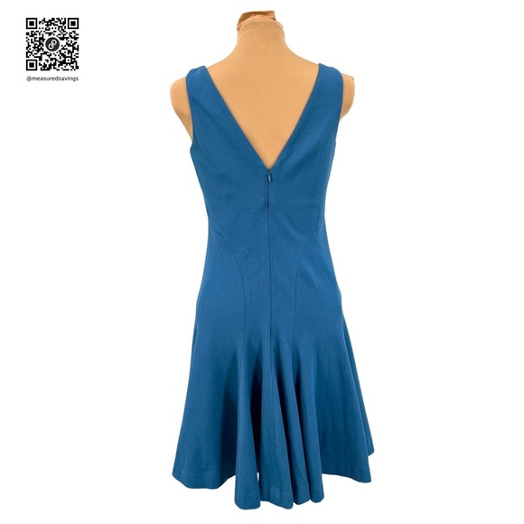 Ralph Lauren Blue Label (Medium NWT} - Blue V-Neck Fit & Flare Dress - Picture 6 of 16